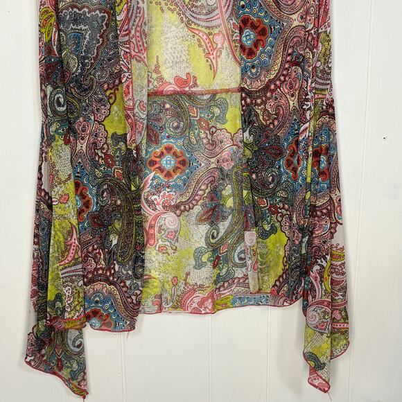 Molly + Maxx Womens Kimono Size Large Layering Boho Festival Sleeveless Sheer - Picture 3 of 8
